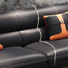 comfortable black couch for drawing room