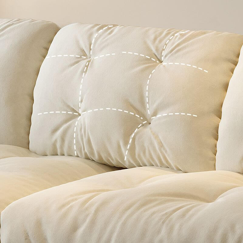 Stylish off-white sofa with concealed support