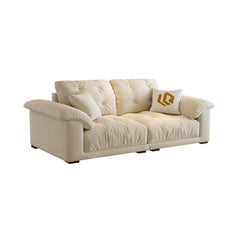 Sleek loveseat showcasing biscuit back design