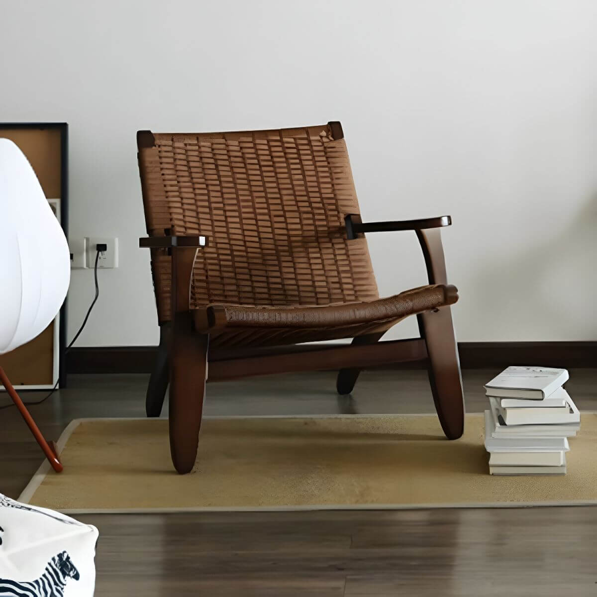 Small Standard Recliner with Scandinavian Style and Independent Foot/Back Movement - Wood Legs Secondary image