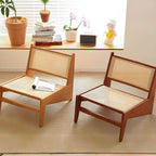 Cherry wood small recliner with upholstery