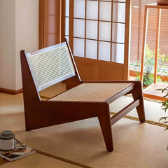 Small Scandinavian recliner in natural upholstery