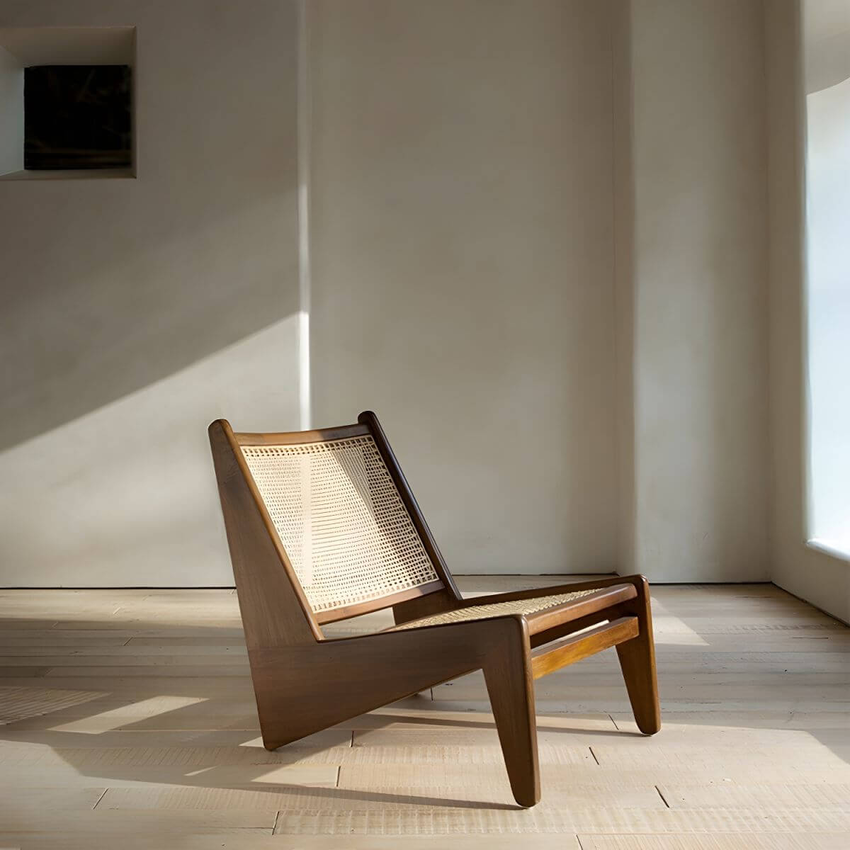 Small Scandinavian recliner with wood frame Hauptbild