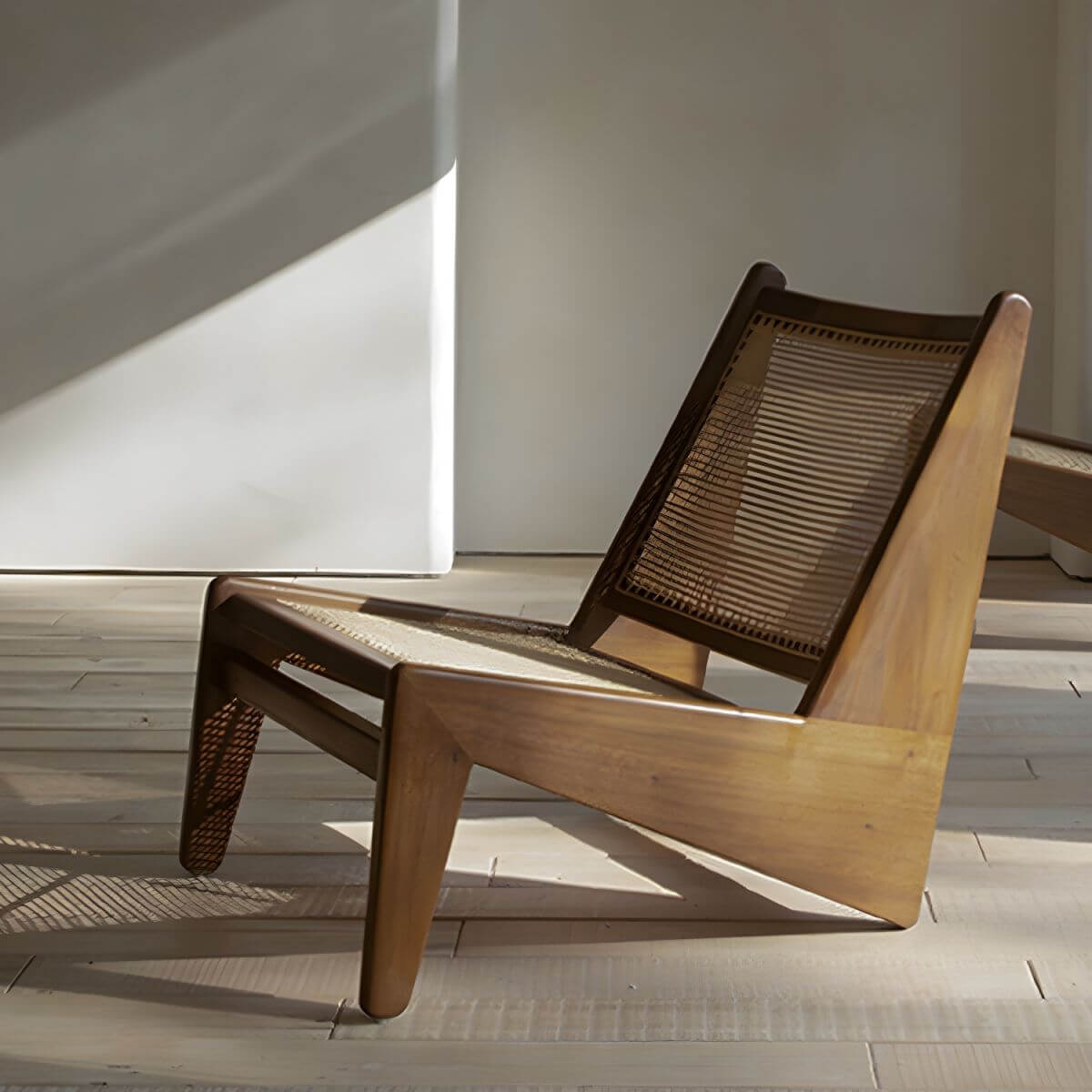 Small Scandinavian recliner with wood frame Main image