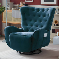 Small Wing Chair Recliner in Mint Green