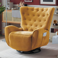 Close-up of tufted upholstery on Wing Chair Recliner