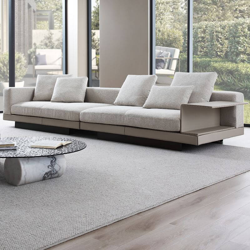 Weich-weißes L-Form gepolstertes gepolstertes linkes Eck-Sectional Zweitbild