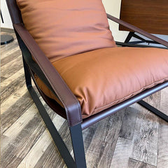 Solid color auburn slipcovered chair