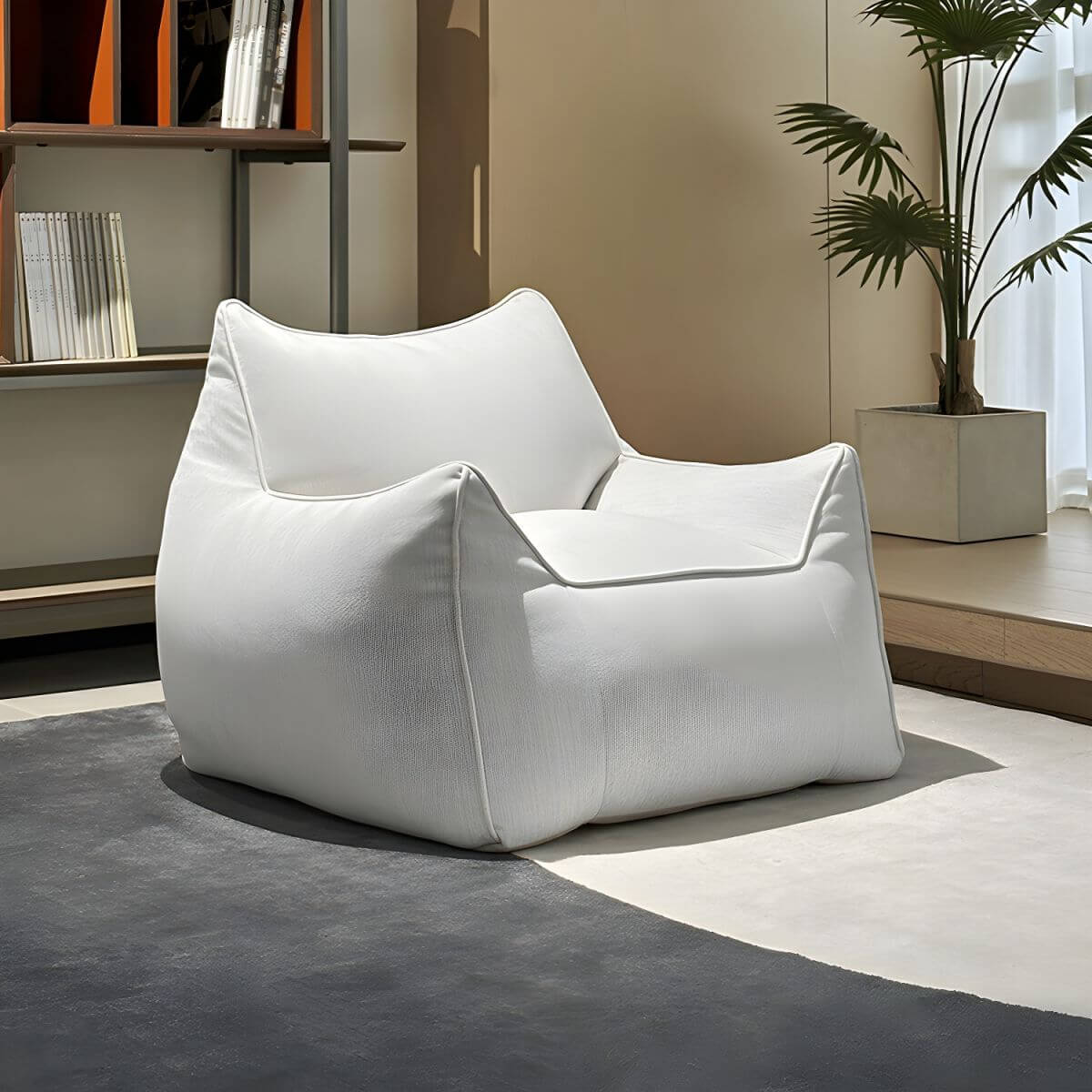 Solid Color Bean Bag Chair in White Hauptbild