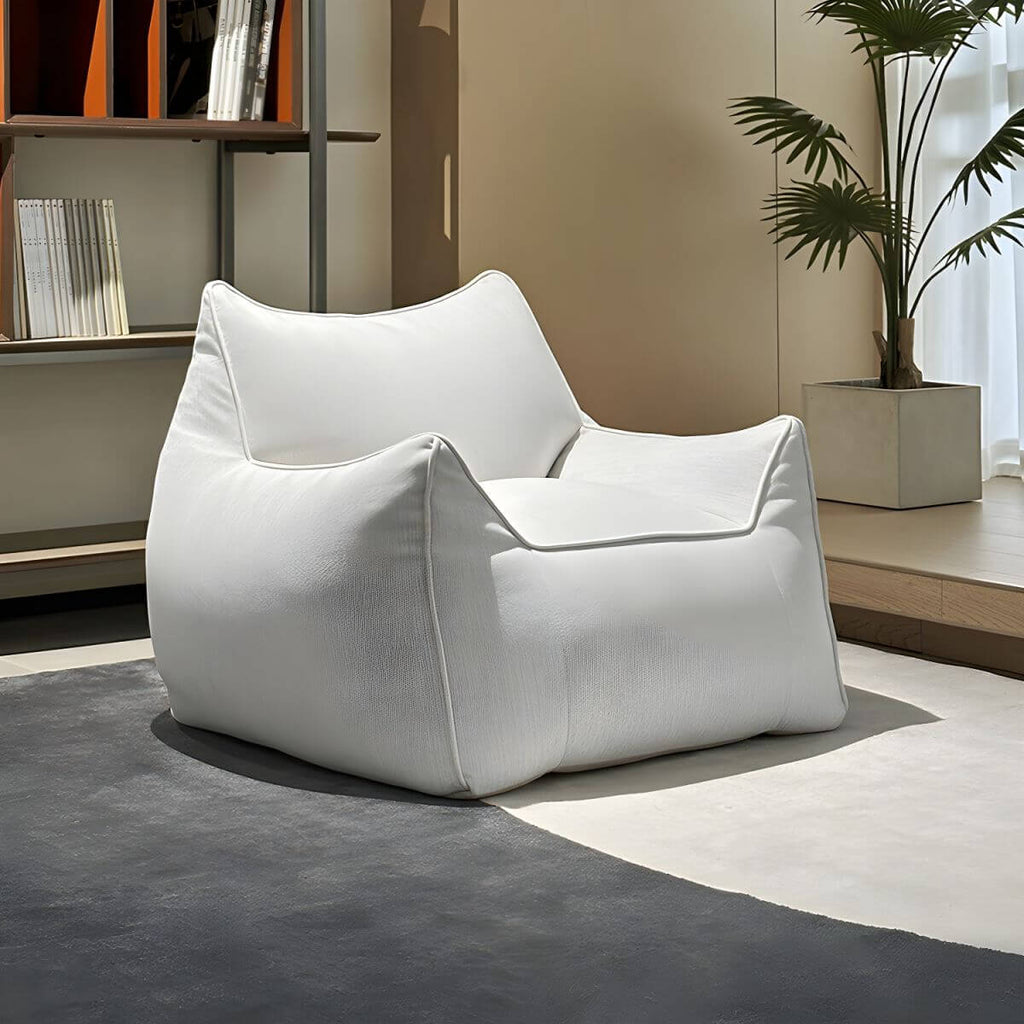 Solid Color Bean Bag Chair in White