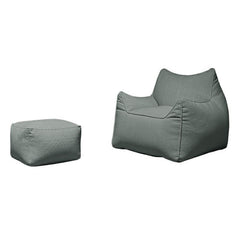 Stylish Green Bean Bag Chair with Ottoman