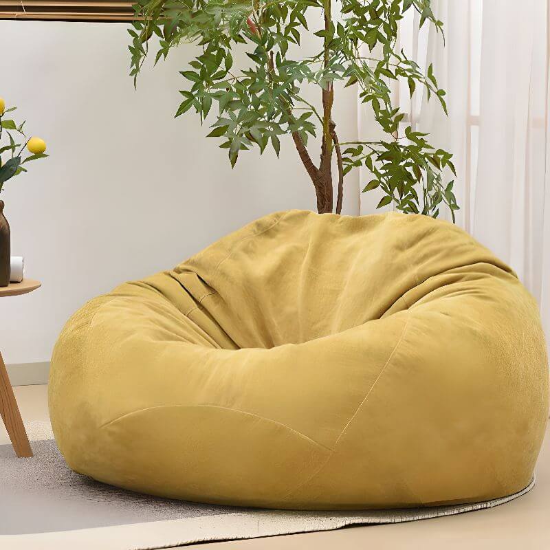 Solid Color Canvas Beanbag Chair in Gray Hauptbild