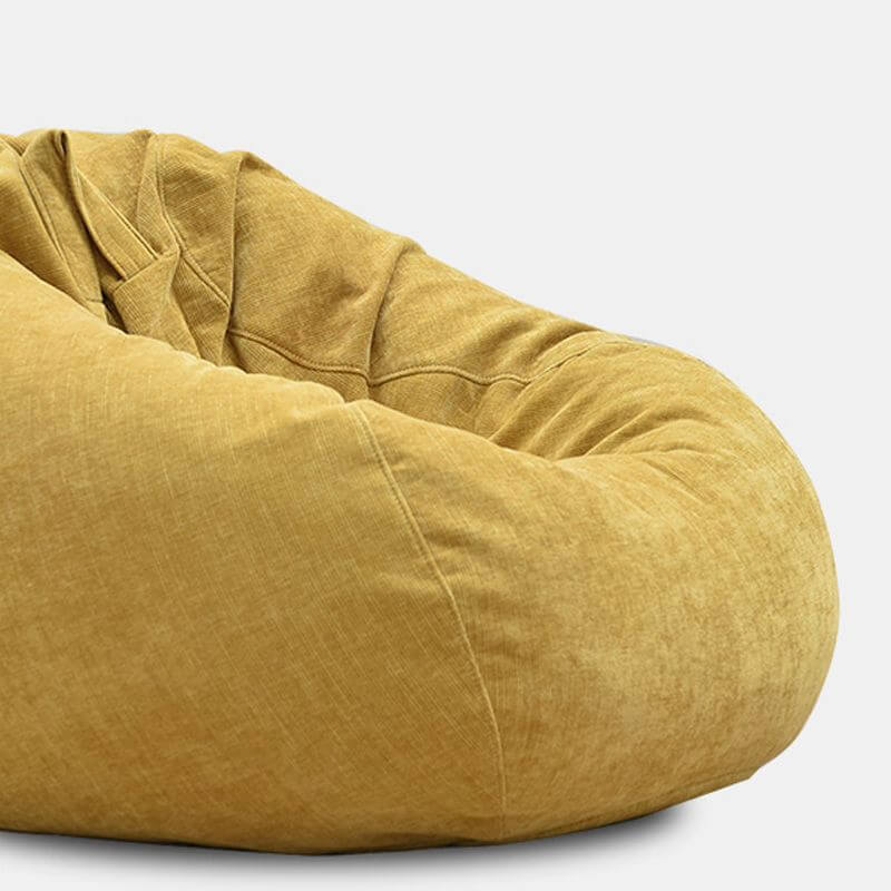 Solid Color Canvas Beanbag Chair in Yellow