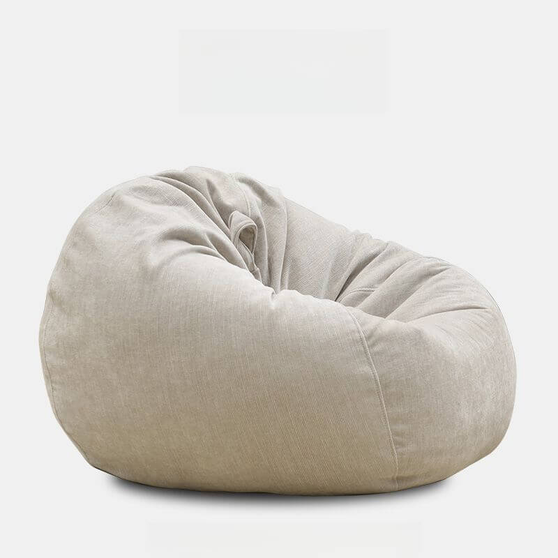 Solid Color Canvas Beanbag Chair in Orange