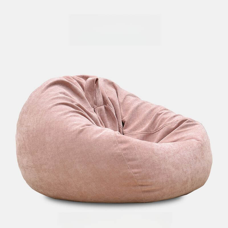 Solid Color Canvas Beanbag Chair in Coffee