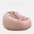 Solid Color Canvas Beanbag Chair in Coffee