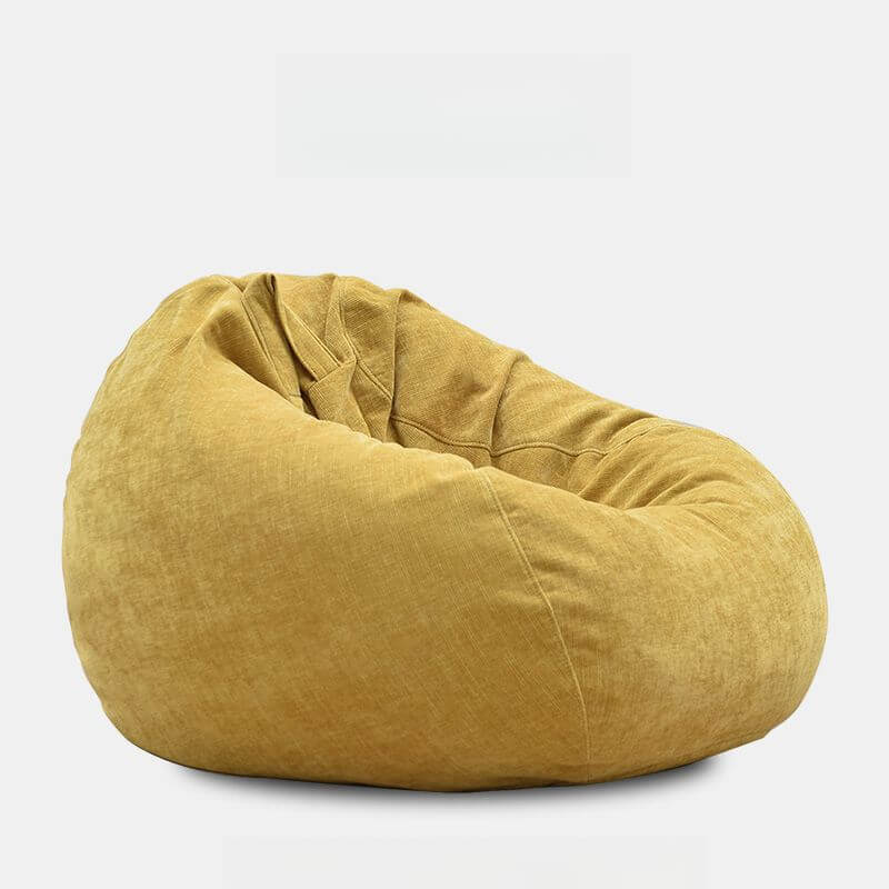 Solid Color Canvas Beanbag Chair in Beige
