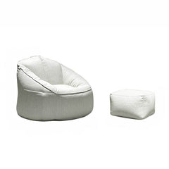 Bean Bag Chair Set with Ottoman in Blue