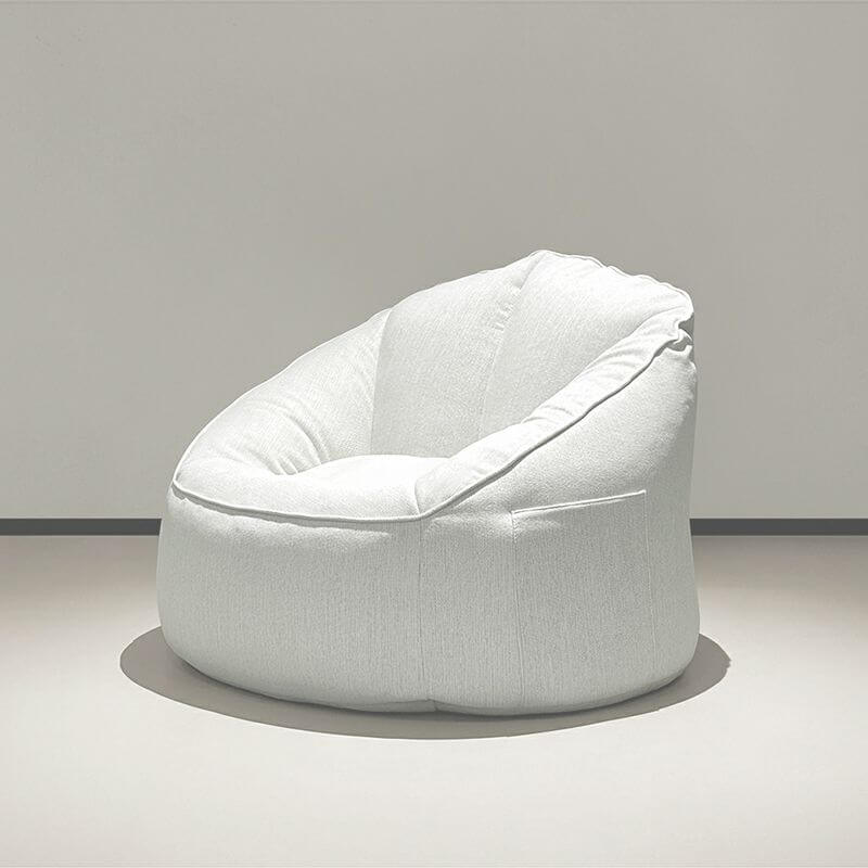 Solid Color Cotton Blend Bean Bag Chair in White Image principale du produit