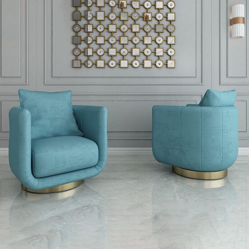 Solid Color Fabric Barrel Chair front view Hauptbild