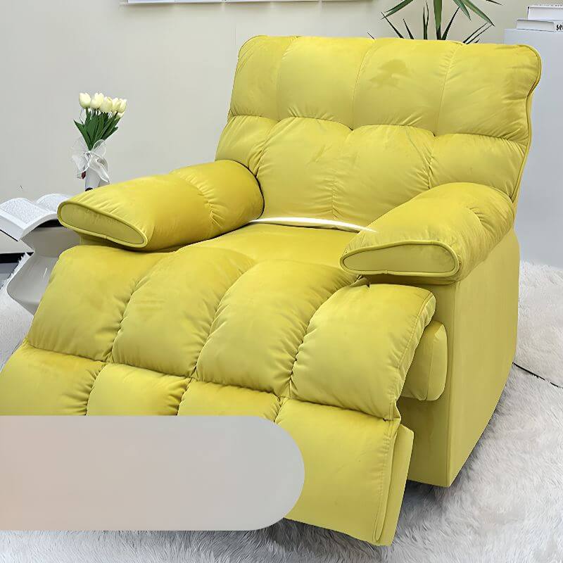 Solid Color Manual Reclining Accent Chair in White