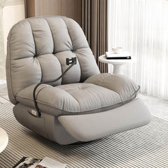 Recliner in Beige with Pocket Storage