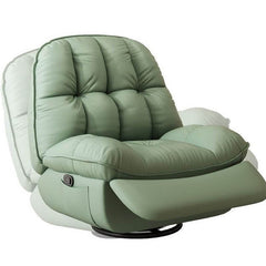 Dark Green Manual Recliner in Relaxation Position