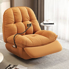 Yellow Solid Color Recliner with Rocking Feature