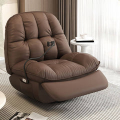 Stylish Light Gray Recliner with Locking Back Angle