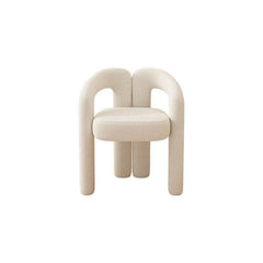 Off-White Vanity Stool with Backrest