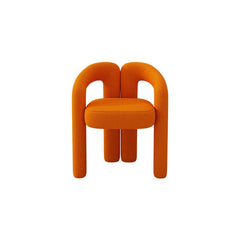 Orange Upholstered Vanity Stool