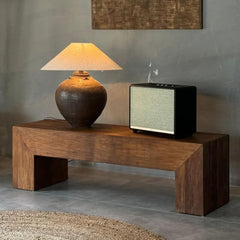 Elegant brown wooden entryway seating