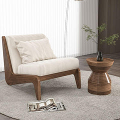 Solid Color Retro Lounge Chair in Ash Wood Cream