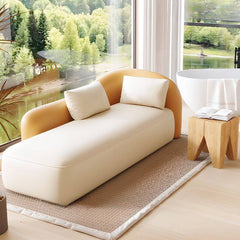 Solid Color Right-hand Piece Upholstered Right-Arm Chaise Lounge in Off White Orange