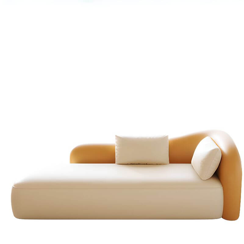 Modern Chaise Lounge with Genuine Leather Upholstery