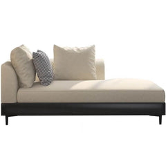 Relaxing solid color chaise lounge with pillows