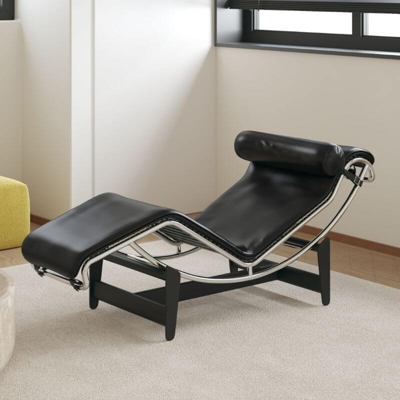 Einfarbiger Edelstahl-Sessel mit gepolsterten Tintenbeinen, Standardbasis, Kopfstütze und 1 Kissen Zweitbild