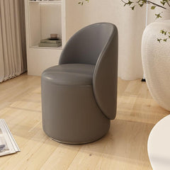 Ivory leather upholstered vanity stool