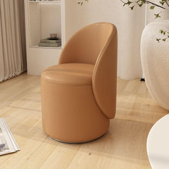 Apricot colored leather vanity stool