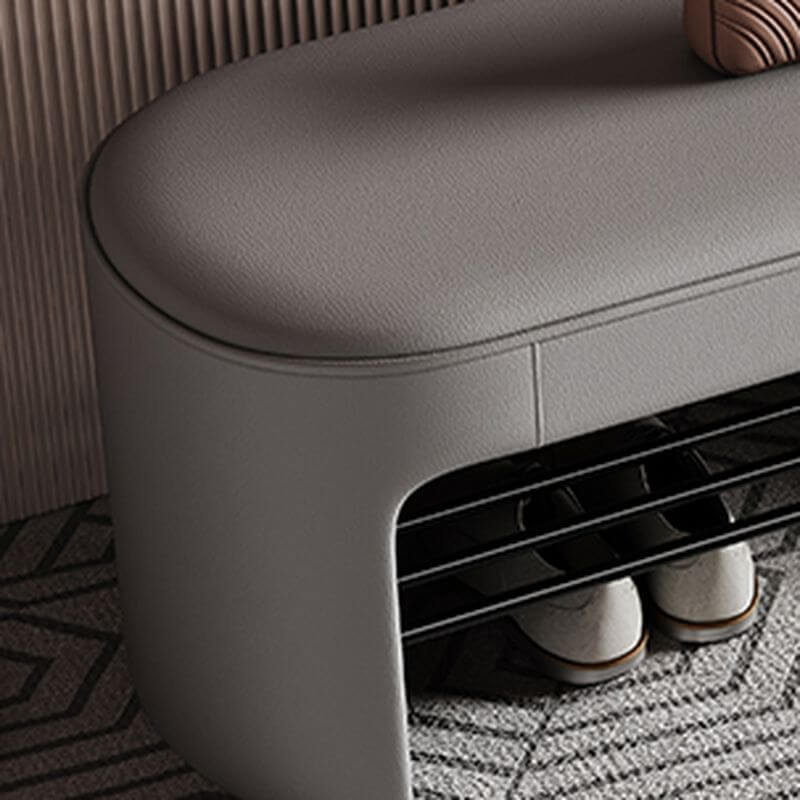 Uni-Farben Polsterbank für Schuhe mit Stauraum in einfachem Stil, gepolstert Zweitbild