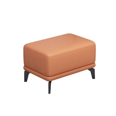 Small orange leather footstool