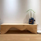 Solid wood bench in natural finish