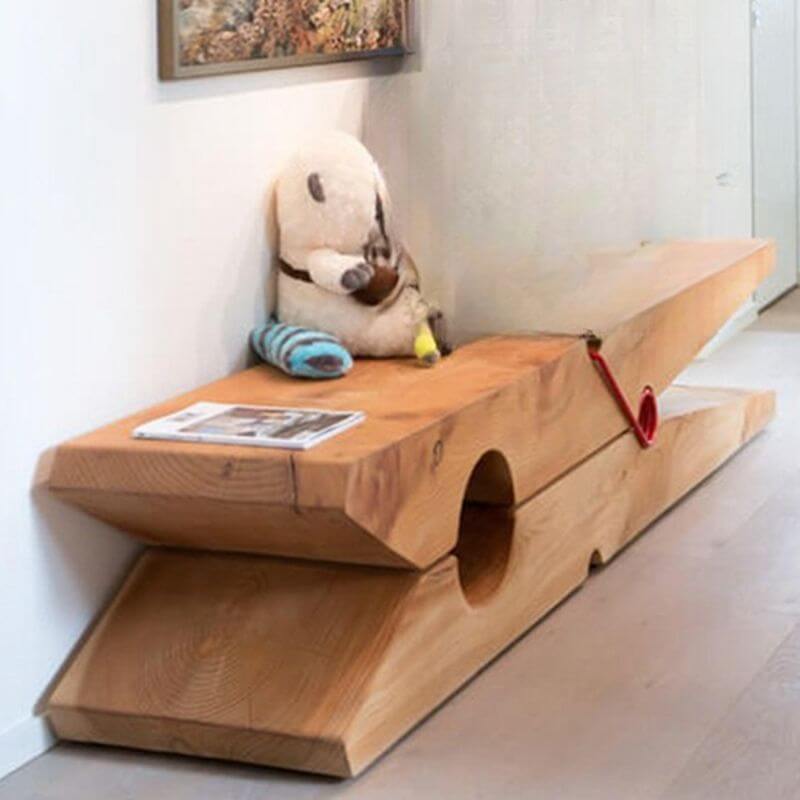 Modern entryway bench with a sleek design