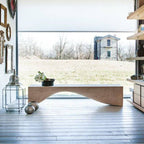 Modern entryway bench with a sleek design
