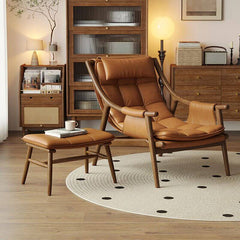 Solid wood frame arm chair in living room