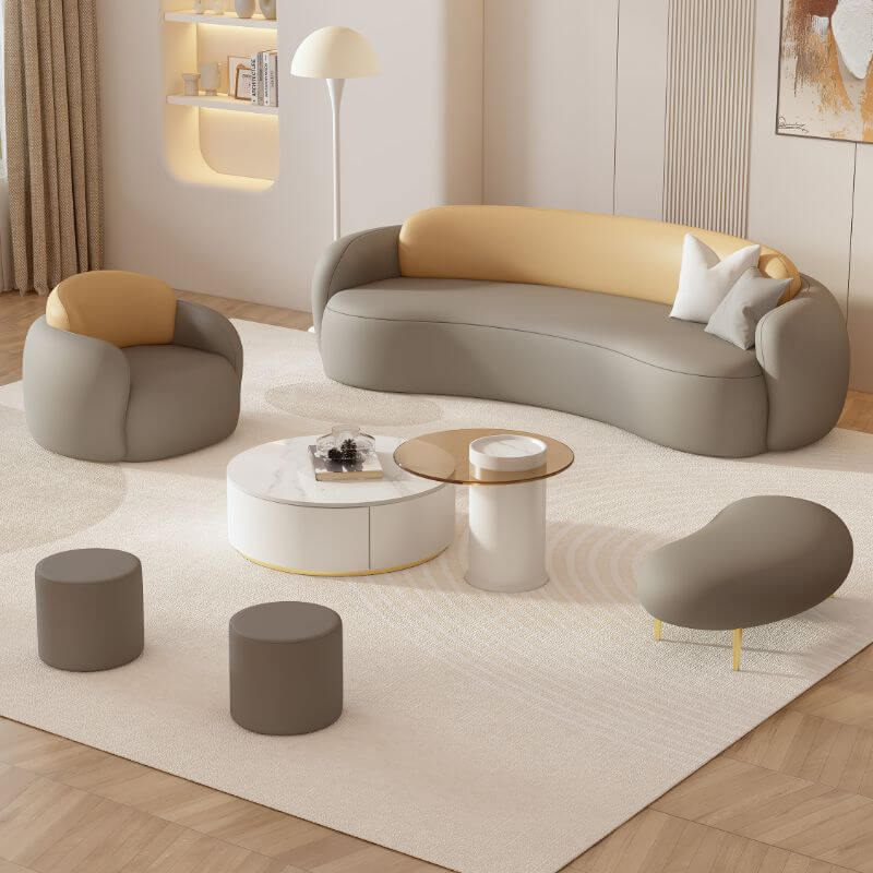 Comfortable 4-Seater Sofa in Citrus Color