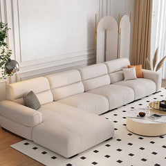 Stain Resistant L-Shape Sofa Chaise in Cream