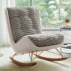 Brown rocking chair in a modern living room