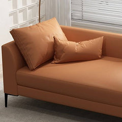 Left-Arm Chaise Lounge in Orange Faux Leather