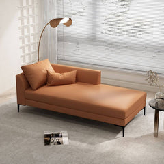 Left-Arm Chaise Lounge in Orange Faux Leather